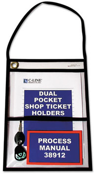 C-Line® Stitched Shop Ticket Holders with Hanging Strap,  Stitched, 150", 9 x 12, 15/BX