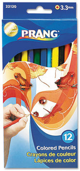 Prang® Colored Pencil Sets,  3.3 mm, 12 Assorted Colors, 12 Pencils/Set