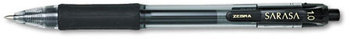 Zebra Sarasa® Gel Retractable Pen,  Black Ink, Bold, Dozen