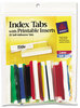 A Picture of product AVE-16239 Avery® Insertable Index Tabs with Printable Inserts 1/5-Cut, Assorted Colors, 2" Wide, 25/Pack