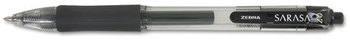 Zebra Sarasa® Gel Retractable Pen,  Black Ink, Medium, Dozen