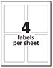 A Picture of product AVE-22827 Avery® Removable Durable White Rectangle Labels with Sure Feed® Technology Print-to-the-Edge w/ 3.5 x 4.75, 32/Pack