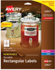 A Picture of product AVE-22827 Avery® Removable Durable White Rectangle Labels with Sure Feed® Technology Print-to-the-Edge w/ 3.5 x 4.75, 32/Pack