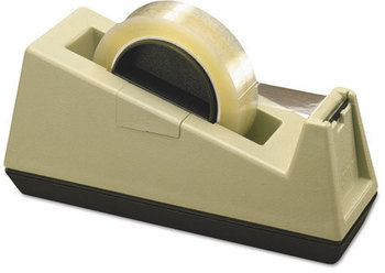 Scotch® Heavy-Duty Core Weighted Tape Dispenser,  3" Core, Plastic, Putty/Brown