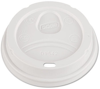 DIXIE® DOME PLASTIC HOT CUP LIDS BY GP PRO (GEORGIA-PACIFIC), LARGE, WHITE, 1,000 LIDS PER CASE