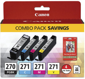 Canon® 0373C005 Ink & Paper Pack,  50 Sheets, 4 x 6