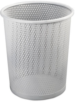 Artistic® Urban Collection Punched Metal Wastebin,  20.24 oz, Steel, White Satin, 9"Dia