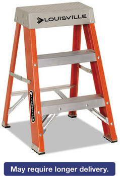Louisville Fiberglass Heavy Duty Step Ladder,  28 3/8", 2-Step, Orange