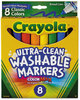 A Picture of product CYO-587808 Crayola® Ultra-Clean Washable™ Classic Markers,  Broad Point, Classic Colors, 8/Pack