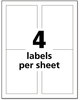 A Picture of product AVE-60503 Avery® UltraDuty® GHS Chemical Waterproof & UV Resistant Labels and 3.5 x 5, White, 4/Sheet, 50 Sheets/Box