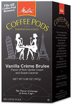 Melitta® One:One™ Coffee Pods,  Vanilla Crème Brulee, 18 Pods/Box