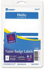 A Picture of product AVE-5141 Avery® Printable Adhesive Name Badges 3.38 x 2.33, Blue "Hello", 100/Pack
