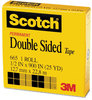 A Picture of product MMM-66512900 Scotch® Double-Sided Tape 1" Core, 0.5" x 75 ft, Clear