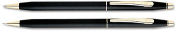 Cross® Classic® Century® Ballpoint Pen and Pencil Set,  Black/23 Kt. Gold Accents