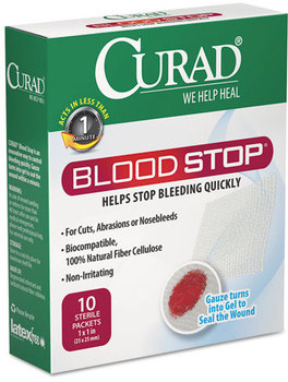 CURAD® Bloodstop® Sterile Hemostat Gauze Pad,  1 x 1, 10/Box