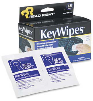 Read Right® KeyWipes™,  5 x 6 7/8, 18/Box