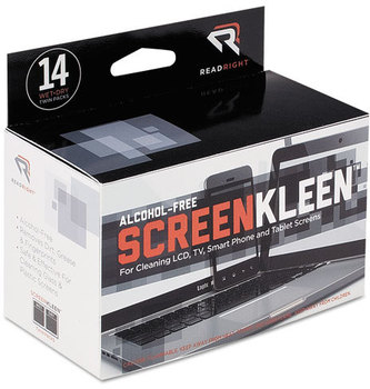 Read Right® Alcohol-Free ScreenKleen™ Wipes,  Cloth, 5 x 5, 14/Box