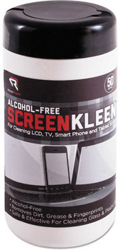 Read Right® Alcohol-Free ScreenKleen™ Wipes,  Cloth, 5 1/4 x 5 3/4, 50/Tub