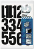 A Picture of product CHA-01193 Chartpak® Press-On Vinyl Letters & Numbers,  Self Adhesive, Black, 4"h, 23/Pack