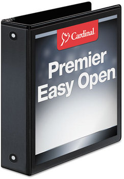 Cardinal® Premier Easy Open® ClearVue™ Locking Round Ring Binder,  2" Cap, 11 x 8 1/2, Black
