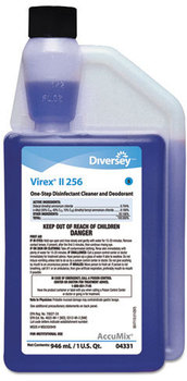 Diversey™ Virex® II 256 One-Step Disinfectant Cleaner Deodorant,  Mint, 32oz Bottle,6/Crtn