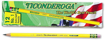 Ticonderoga® Pencils,  B #1, Yellow, Dozen