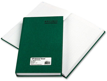 National® Emerald Series Account Book,  Green Cover, 500 Pages, 12 1/4 x 7 1/4
