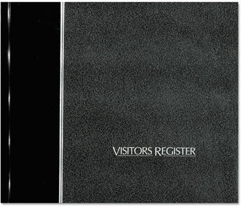 National® Hardcover Visitor Register Book,  Black Hardcover, 128 Pages, 8 1/2 x 9 7/8