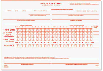 Rediform® Driver's Daily Log Book,  5 1/2 x 7 7/8, Duplicate with Carbons, 31 Sets/Book