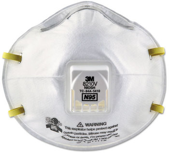 3M Particulate Respirator 8210V, N95 with 3M Cool Flow™ Valve,  N95, Cool Flow Valve, 10/Case