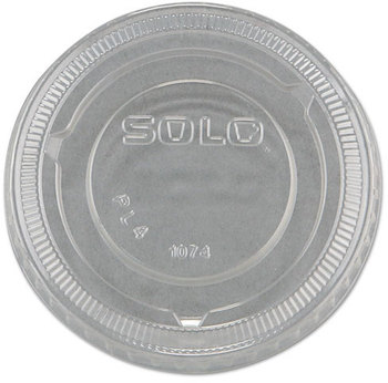SOLO® Cup Company No-Slot Plastic Cup Lids,  3.25-9oz Cups, Clear, 100/Sleeve, 25 Sleeves/Carton