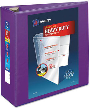 Avery® Heavy-Duty View Binder with DuraHinge® and One Touch EZD® Rings Locking 3 4" Capacity, 11 x 8.5, Purple