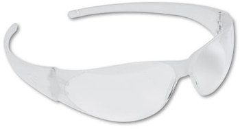 Crews® Checkmate® Safety Glasses,  CLR Polycarb Frm, Uncoated CLR Lens, 12/Box