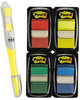 A Picture of product MMM-680RYBGVA Post-it® Flags Flag Value Pack Page Assorted, 200 1" + Highlighter with 50 0.5"