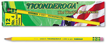 Ticonderoga® Pencils,  2H #4, Yellow, Dozen