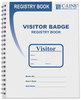 A Picture of product CLI-97030 C-Line® Visitor Badges with Registry Log,  3 1/2 x 2, White, 150/Box