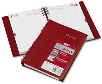 Brownline® CoilPro™ Ruled Daily Planner 8.25 x 5.75, Red Cover, 12-Month (Jan to Dec): 2025