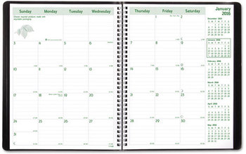 Brownline® EcoLogix Recycled Monthly Planner Artwork, 11 x 8.5, Black Cover, 14-Month (Dec to Jan): 2023 2025