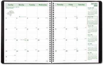 Brownline® EcoLogix Recycled Monthly Planner Artwork, 11 x 8.5, Black Cover, 14-Month: Dec 2024 to Jan 2026