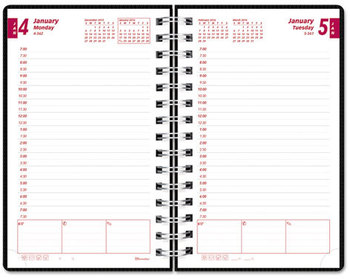 Brownline® DuraFlex Daily Planner 8 x 5, Black Cover, 12-Month (Jan to Dec): 2024