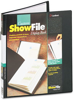 Cardinal® ShowFile™ Presentation Book with Custom Cover Pocket,  24 Letter-Size Sleeves, Black