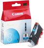A Picture of product CNM-CLI8C Canon® CLI8 4-Color Multipack, CLI8BK, CLI8C, CLI8G, CLI8M, CLI8R, CLI8Y Ink Tank, Cyan