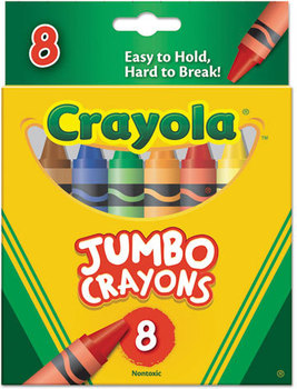 Crayola® Jumbo Crayola® Crayons,  Large Size, 5 x 9/16, 8 Assorted Color Box