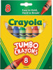 A Picture of product CYO-520389 Crayola® Jumbo Crayola® Crayons,  Large Size, 5 x 9/16, 8 Assorted Color Box