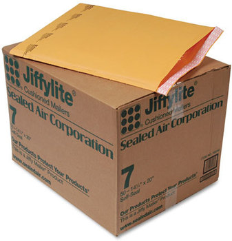Sealed Air Jiffylite® Self-Seal Bubble Mailer,  Side Seam, #7, 14 1/4 x 20, Golden Brown, 50/Carton