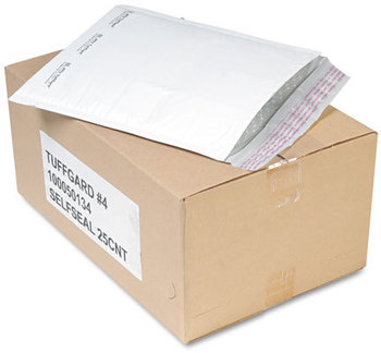 Sealed Air Jiffy® TuffGard® Self-Seal Cushioned Mailer,  #4, 9 1/2 x 14 1/2, White, 25/Carton