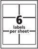 A Picture of product AVE-22823 Avery® Rectangle Labels Inkjet/Laser Printers, 3 x 3.75, Pearl Ivory, 6/Sheet, 8 Sheets/Box