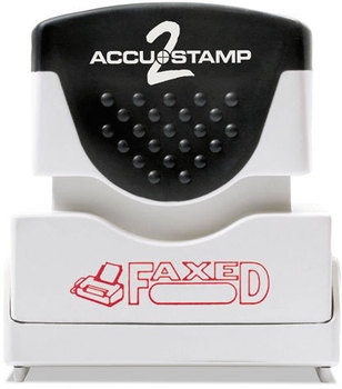 ACCUSTAMP2® Pre-Inked Shutter Stamp with Microban®,  Red, FAXED, 1 5/8 x 1/2