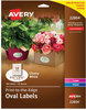 A Picture of product AVE-22804 Avery® Oval Labels with Sure Feed® Technology and Easy Peel, 1.5 x 2.5, Glossy White, 180/Pack