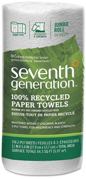 Seventh Generation® 100% Recycled Paper Towel Rolls,  2-Ply, 11 x 5.4 Sheets, 156 Sheets/RL, 24 RL/CT